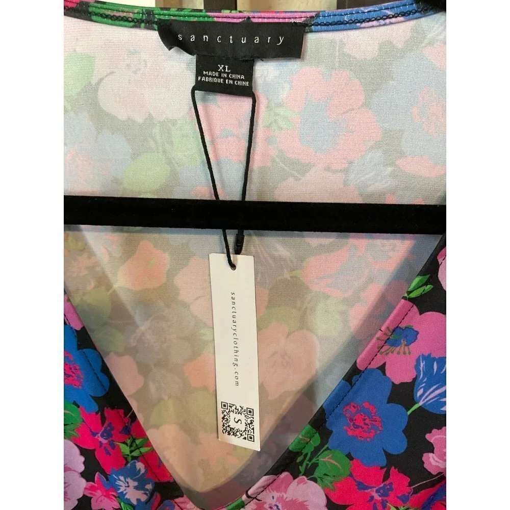 047 - Sanctuary NWT Black Floral Multicolor Size XL - Picture 5 of 6